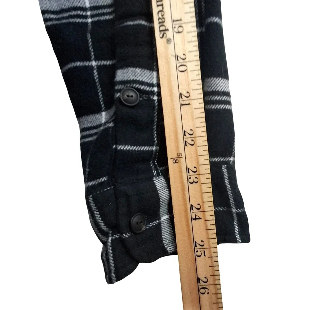 Polo Ralph Lauren Shirt Mens Medium Black Plaid Flannel Button Front Long Sleeve
